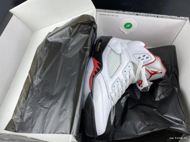 Chep Onekick Silver Jordan Tongue (2020) Retro DA1911-102 Fire Red Air 5 0701